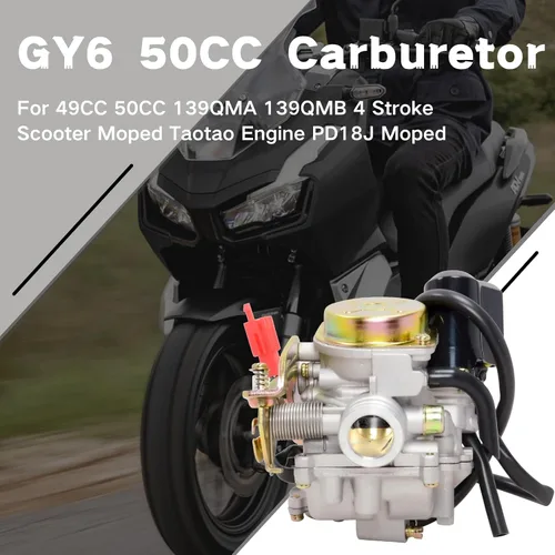 Miniatura 2 de GY6 50CC Carburador para 49CC 50CC 139QMA 139QMB Scooter de 4 tiempos, ciclomotor, motor Taotao, PD18J, ciclomotor, ATV, Go Kart, Quads, Buggy