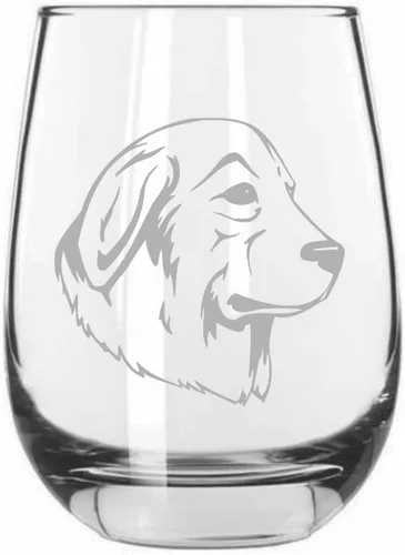 Miniatura 374 de Sakhalin Husky Dog - Copa de vino grabada personalizada de 15.25 onzas sin tallo