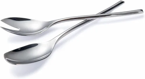Miniatura 6 de IMEEA Juego de servidores de ensalada de acero inoxidable 18/10, cuchara y tenedor de 10 pulgadas, utensilios para servir ensaladas