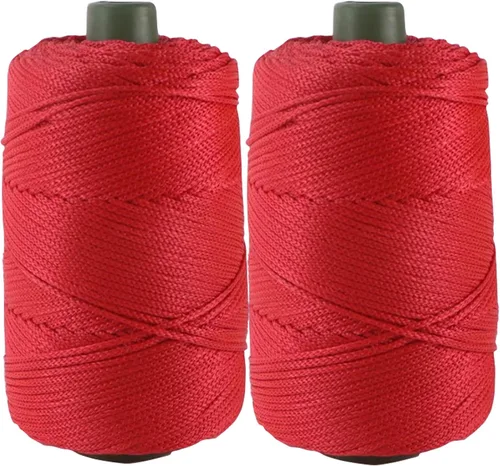Miniatura 12 de Cordón de hilo artístico de 14.11 oz, hilo de poliéster color burdeos, para tejer macramé, bolsas de ganchillo, canasta de ganchillo, sombrero