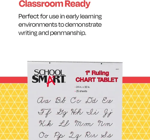 Miniatura 4 de School Smart bloc de gráfico de líneas de 24 x 32 pulgadas, 25 hojas, blanco
