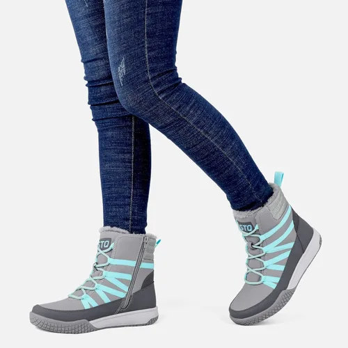 Miniatura 2 de STQ Botas de invierno para caminar para mujer, con cremallera, ligeras, acogedoras, botines con cordones