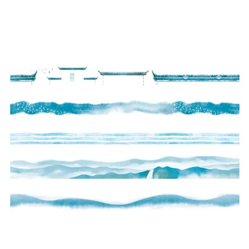 Miniatura 9 de Elegance Blue Washi - Juego de 23 rollos de cinta adhesiva decorativa para manualidades, manualidades, diarios, planificadores, álbumes de recortes