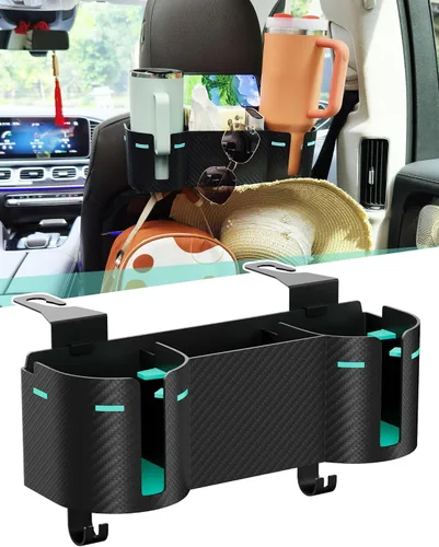Miniatura 7 de Soporte para portavasos de asiento trasero de automóvil de 3.7 pulgadas con organizador, organizador de respaldo de asiento 4 en 1 de alta capacidad