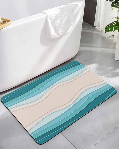 Miniatura 10 de Tapete de baño de Navidad para bañera, antideslizante, de secado rápido y absorbente, tierra de diatomeas, cocina, ducha, fregadero, lavable, tapete