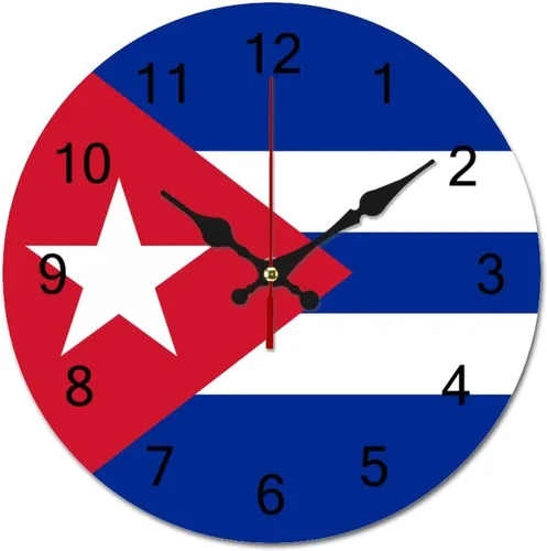 Miniatura 7 de The Flag of Eritrea - Reloj de pared patriótico de 9 pulgadas, funciona con pilas, silencioso, sin tictac, números arábigos, decoración moderna