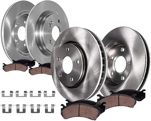Miniatura 13 de Detroit Axle - Kit de frenos para 15-20 VW Passat, 12.28" delantero y 10.70" trasero rotores de freno de disco pastillas de freno de cerámica