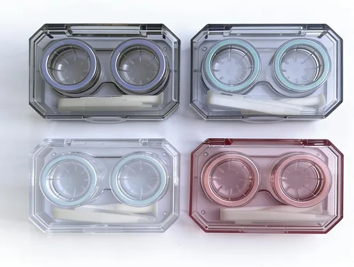 Miniatura 7 de Estuche para lentes de contacto, tamaño de viaje, tapa abatible, kit de herramientas de extracción de aplicador de lentes de contacto