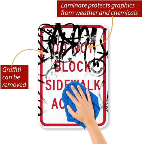 Miniatura 2 de SmartSign - K-8942-AL-12x18 "Do Not Block Sidewalk Access" Letrero 12" x 18" Aluminio Rojo sobre Blanco