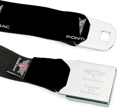 Miniatura 9 de Buckle-Down Cinturón de seguridad - Pontiac BlackSilver Logo REPEAT - 1.0" Ancho - 20-36 pulgadas de largo