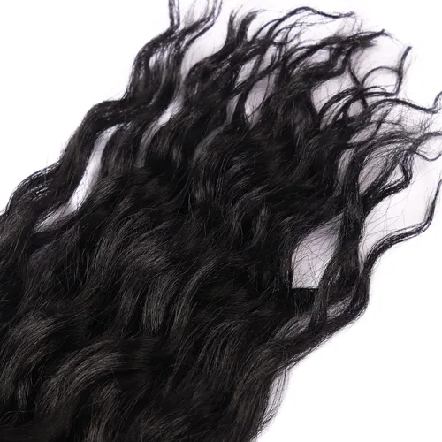 Miniatura 7 de Extensiones de cabello ondulado con ganchillo Ocean Wave de 18 pulgadas, 6 paquetes, extensiones de cabello de ganchillo sueltas de onda profunda #1B
