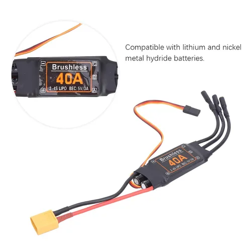 Miniatura 4 de Controlador de velocidad RC, controlador de velocidad ESC sin escobillas 40A, motor de avión RC 5V3A salida BEC para RC Drone Aviones Accesorio