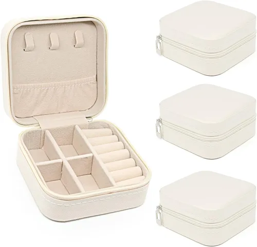Miniatura 23 de KEINE MARKE Joyero pequeño, estuche portátil de viaje para anillos, colgantes, aretes, collares, organizador de pulseras, cajas de almacenamiento, 1