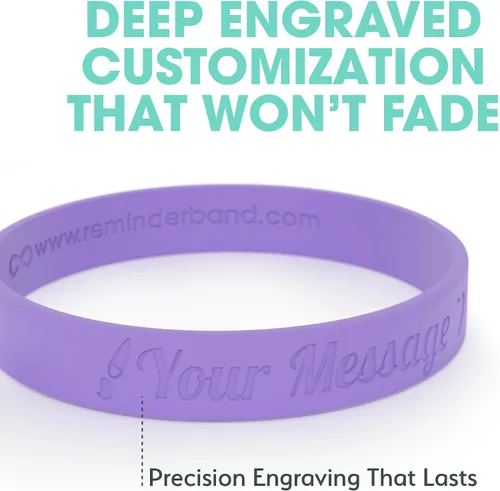 Miniatura 26 de Reminderband - Pulsera clásica de silicona 100% personalizada – Pulsera de goma de silicona personalizada – Personalizable, eventos, regalos, apoyo
