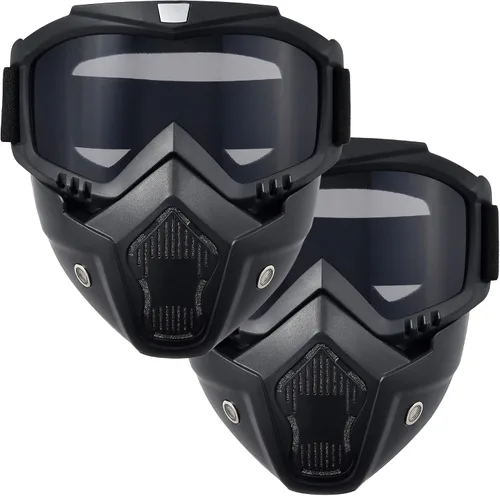 Miniatura 9 de Máscara de paintball anti niebla, máscara de Airsoft para cara completa, máscara táctica, gafas de casco de motocicleta con máscara facial extraíble