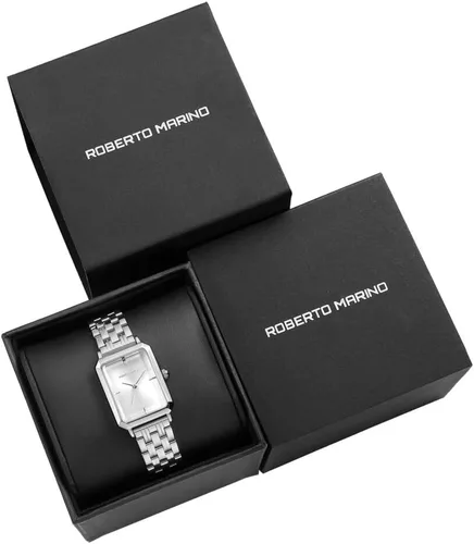 Miniatura 6 de Roberto Marino RM1982 Reloj de lujo para mujer rectangular dorado - Movimiento de cuarzo japonés, diseño vintage de acero inoxidable, esfera