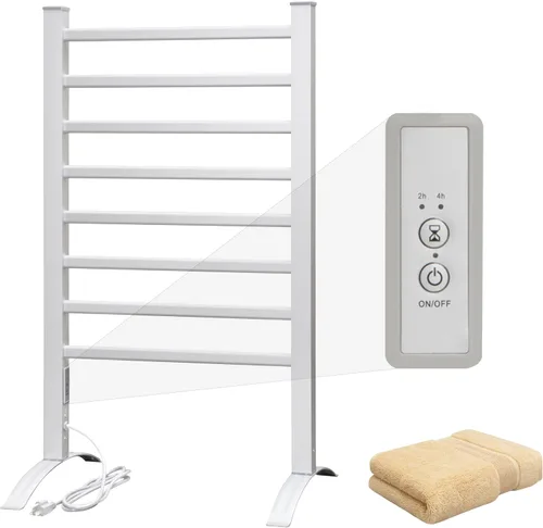 Miniatura 17 de KEG Calentador de toallas montado en la pared con temporizador incorporado 4 barras de acero inoxidable eléctrico calentado toallero para baño