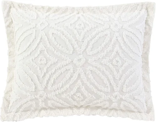 Miniatura 20 de Beatrice Home Fashions Colcha de Chenilla con Patrón Wedding Ring, Full, azul