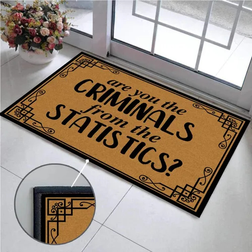 Miniatura 4 de Tapete de bienvenida de interior con texto en inglés "Are You The Criminals", tapete antideslizante para puerta delantera, 30 x 18 pulgadas