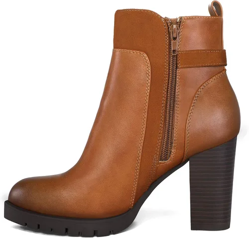 Miniatura 7 de mysoft Botines de mujer con tacón grueso apilado y cremallera
