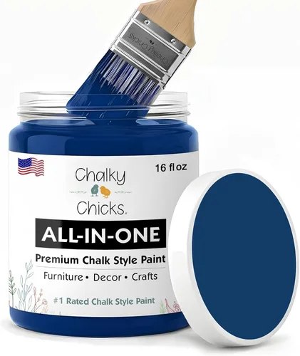 Miniatura 174 de Chalky Chicks - Pintura mate a la tiza, no requiere lijado, 4 onzas líquidas, color gris oscuro (Gun Metal Gray), para muebles, pintura sin Gris
