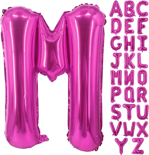 Miniatura 15 de Lovoir Globos grandes de 40 pulgadas de color rosa intenso con la letra H de gran tamaño, globo de helio de aluminio de Mylar para decoración
