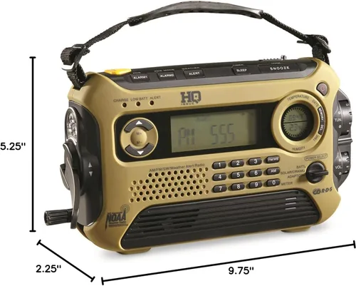 Miniatura 7 de HQ Issue Radio digital multibanda solar alimentada, radio meteorológica y radio de emergencia con luz de emergencia negra