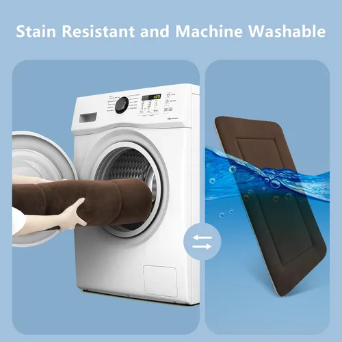 Miniatura 5 de Magic Dog Cama grande para perros – Almohadilla suave para jaula de 42 pulgadas, lavable a máquina, con parte inferior antideslizante, color café