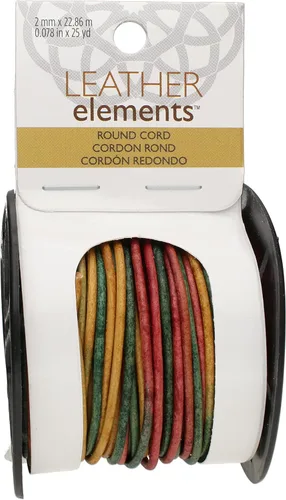 Miniatura 28 de The Beadsmith Cordón de cuero – Negro – Bobina de 0.039 in – 5 yardas/14.8 ft – Tanga de cuero indio ideal para trenzar, cuentas, collares, cordones