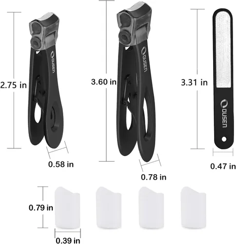 Miniatura 8 de Cortaúñas con atrapador, cortaúñas gruesas con apertura de mandíbula ancha antisalpicaduras para personas mayores, cortador de uñas autocolectable