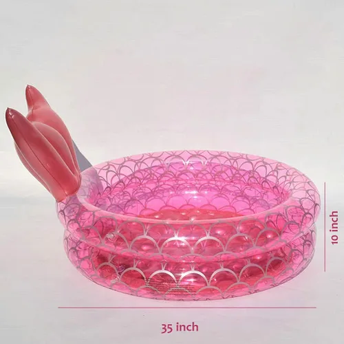 Miniatura 6 de Piscina inflable de sirena para patio trasero, piscina redonda de jardín para niños, piscina infantil para interiores y exteriores, piscina