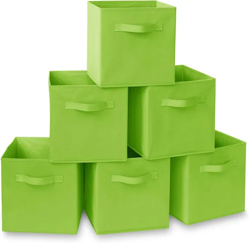 Miniatura 24 de Casafield juego de 6 cubos de almacenamiento plegables de tela, canastas de tela plegables de 11 pulgadas, para estantes, cubos organizadores