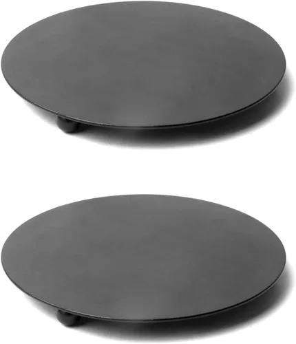 Satvik - 2 portavelas de metal de 4.5 pulgadas, portavelas de hierro decorativo negro para velas de cera, pedestal, soporte de velas de té para LED,
