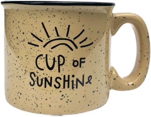 Cup Of Sunshine - Taza de café de cerámica para fogata – Taza de regalo de fogata para campista feliz – Mochilero al aire libre Mountain Camper