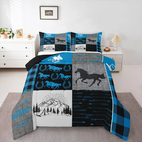 Miniatura 93 de Juego de edredón de oso y ciervo, tamaño individual, ropa de cama de animales salvajes de caza, colcha rústica de cabaña, casa de campo, cuadros