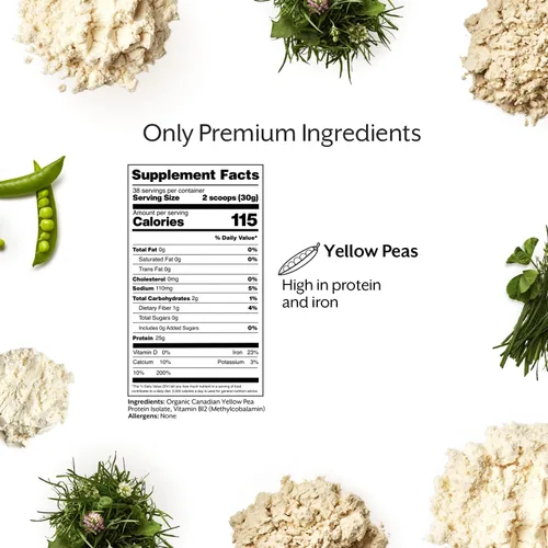 Miniatura 4 de ProMix Nutrition Proteína vegana en polvo a base de plantas, sin sabor, proteína de guisante y vitamina B-12 - Batidos de fitness y nutrición