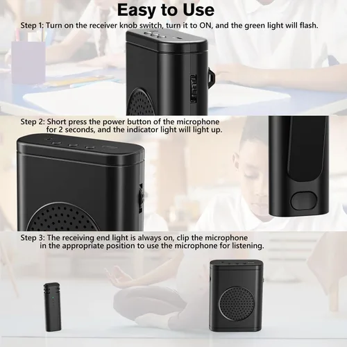 Miniatura 7 de Amplificador de voz inalámbrico con micrófono Lavalier inalámbrico, altavoz Bluetooth, sistema PA, soporte USB/TF/SD, micrófono omnidireccional