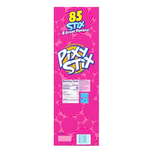 Miniatura 6 de Wonka Pixy Stix, pajitas de polvo agrio, uva, ponche de Maui, cereza y naranja, caramelo en polvo dulce y agrio, 85