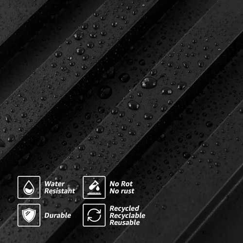 Miniatura 7 de Art3d Paquete de 8 paneles de pared de listones acústicos WPC de 96 x 6 pulgadas para decoración interior moderna, fondo de TV, sala de estar, negro