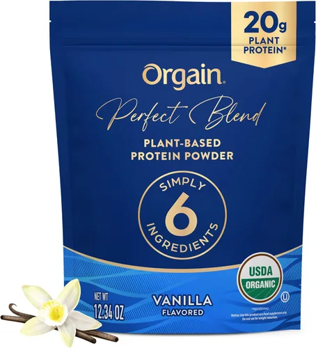Orgain Proteína en polvo orgánica vegana de mezcla perfecta, 0.71 onzas de proteína vegetal limpia, 6 ingredientes, <0.04 oz de azúcar, sin gluten,