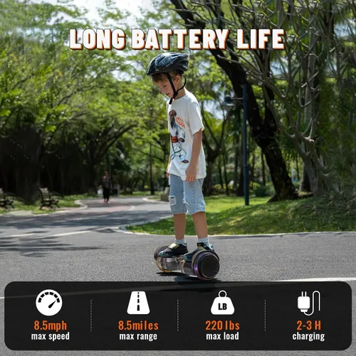Miniatura 4 de SIMATE Patinete, ruedas LED coloridas iluminadas, altavoces Bluetooth y APP, motores duales de 250W, velocidad máxima de 8.5 mph y alcance máximo