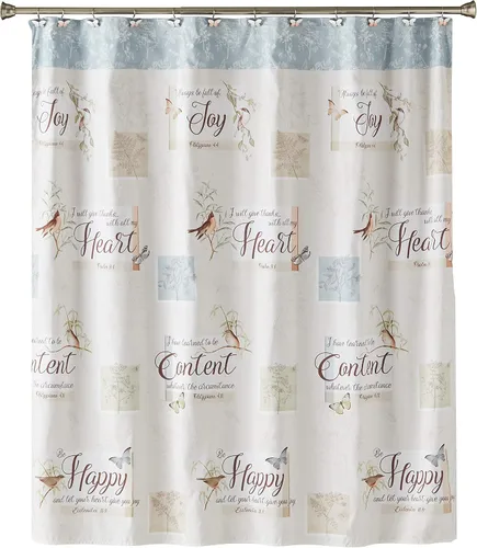 Miniatura 16 de SKL Home by Saturday Knight Ltd. Cortina de ducha de tela Hopscotch, color gris, 72x72 pulgadas Hopscotch (gris)