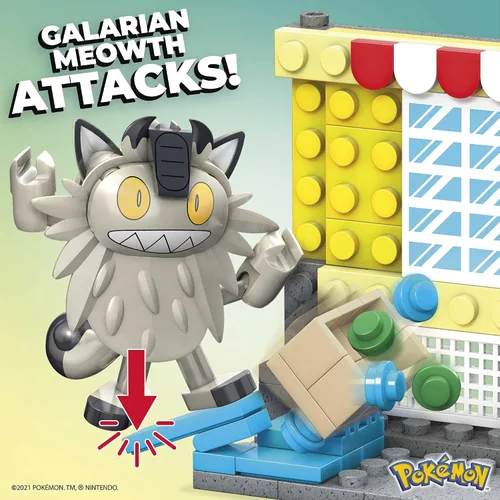 Miniatura 4 de MEGA Pokémon Figuras de acción de juguete de construcción coleccionable Toxel vs. Meowth Galarian Meowth con gran bola