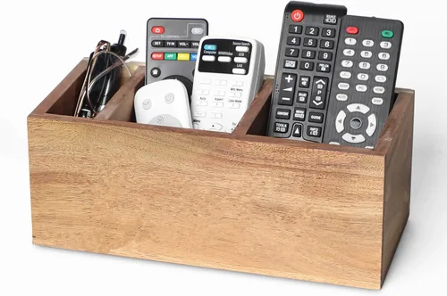 Miniatura 8 de Soporte para control remoto, soporte de madera para control remoto de TV para mesa, organizador remoto para decoración del hogar, caja remota
