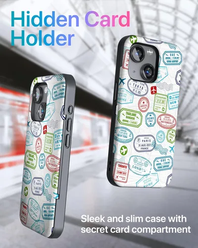 Miniatura 33 de TORU CX Slim - Funda tipo cartera para iPhone 15, funda protectora a prueba de golpes resistente con tarjetero oculto y ranura para tarjetas, espejo