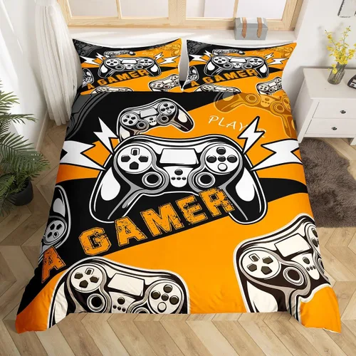 Miniatura 29 de Erosebridal Juego de funda de edredón para niños, niñas, niños y adolescentes, juego de ropa de cama de videojuegos, tamaño individual, funda