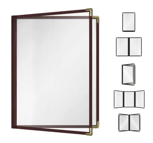 Miniatura 47 de Goodsmart - Fundas para menú de restaurante, paquete de 25 unidades, color negro, 2 vistas, soportes para menú de carga superior, cubiertas