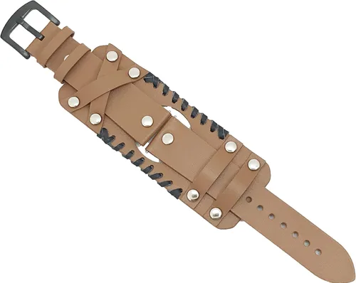 Miniatura 2 de Powerhill Correa de reloj de cuero genuino de 0.866 in, compatible con reloj estándar de 0.86 pulgadas de ancho, Galaxy Watch de 1.811 pulgadas