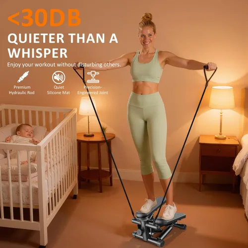 Miniatura 4 de Stair Stepper with Resistance Bands for Home Exercise, Mini Stepper Machine for Indoor Fitness, Portable Home Gym Stepper for Full Body Workout