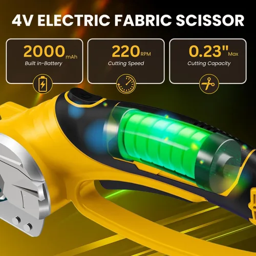 Miniatura 3 de Tijeras eléctricas inalámbricas – Cortador giratorio de tela y cartón de 4 V – Herramienta de corte de alfombras ligera para manualidades y uso